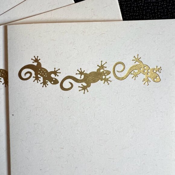 New - Set of 4 embossed Lizard Greeting / Thank You Cards - Picture 2 of 3